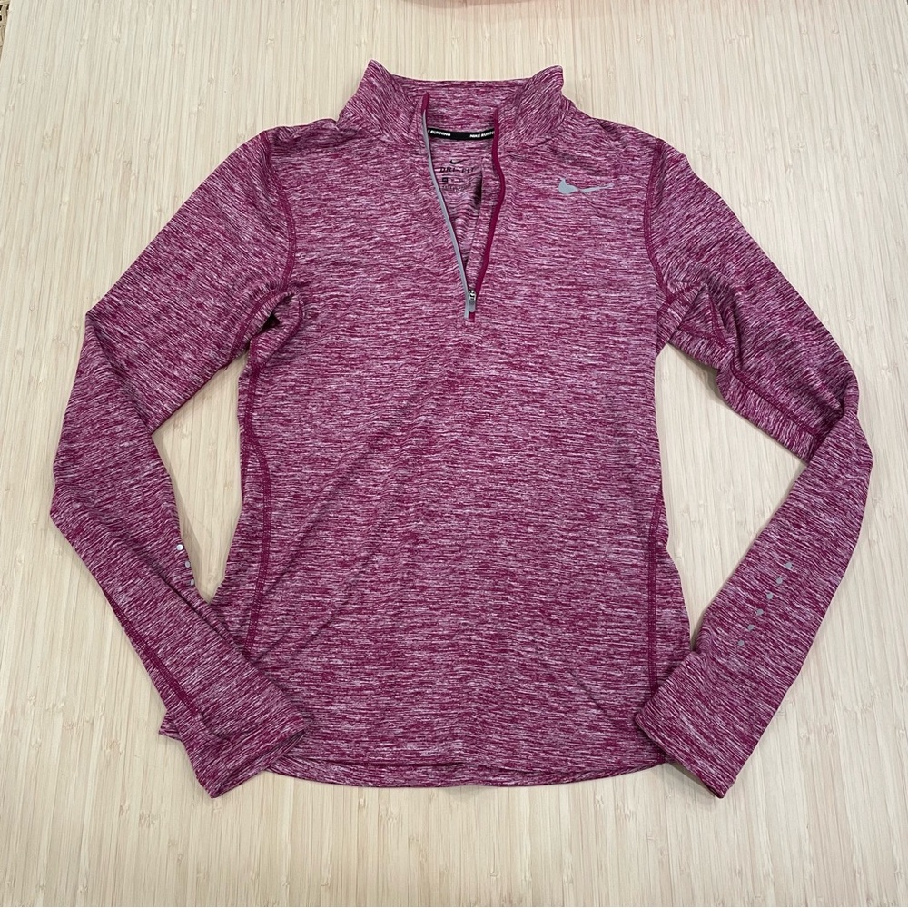 Women’s Nike Dri Fit Heathered Burgundy Pullover Sweater Xs